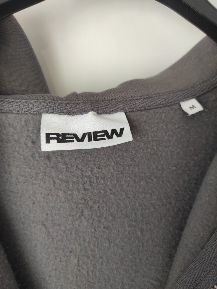 Gri Fermuarlı sweatshirt oversize taşlı hırka - Görsel 4