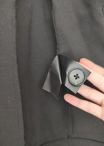 Düğmeli Siyah Kadın Blazer Ceket - Görsel 2