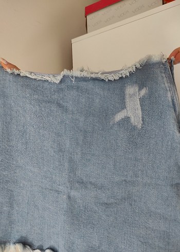 asimetrik kesim denim kot etek - Görsel 2