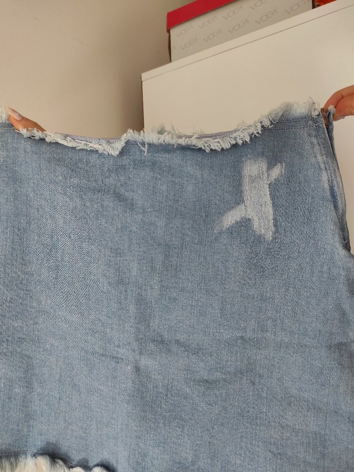 asimetrik kesim denim kot etek - Görsel 2