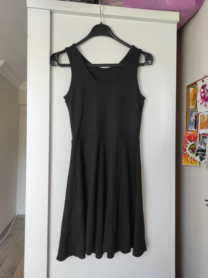 Kadın Siyah kolsuz mini Spor Elbise - Görsel 3