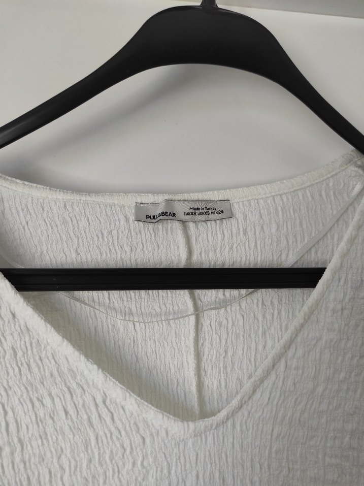 Kadın Beyaz V Yakalı Mini Elbise plaj - Görsel 2