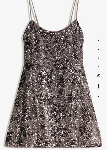 pul payetli Parlak Mini Elbise askılı gece elbisesi - Görsel 3
