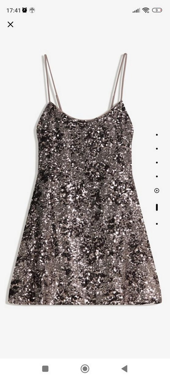pul payetli Parlak Mini Elbise askılı gece elbisesi - Görsel 3