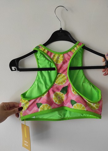 Renkli limon Desenli Spor üst büstiyer pedli - Görsel 2