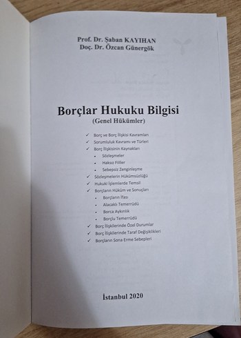 Borçlar Hukuku Bilgisi - Genel Hükümler Kitabı - Görsel 5