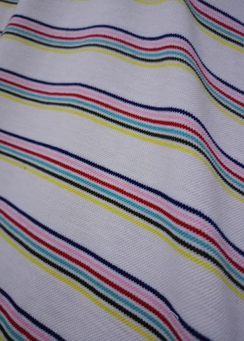 Çizgili, Polo Yaka, Kısa Kollu elbise - Görsel 3