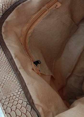 Kadın Deri Yılan Desenli Fermuarlı Çanta - Görsel 7