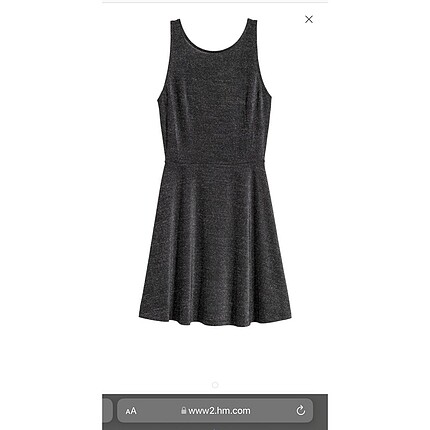 H&M simli sırt dekolteli mini elbise