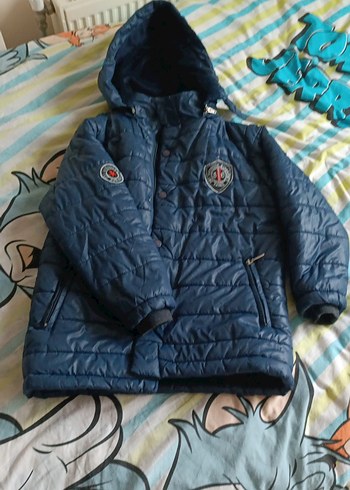 Kapüşonlu Düğmeli Erkek Çocuk Mont - Görsel 3