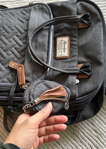 Anne Bebek Çantası Gri Renkli Termal Bölmeli - Görsel 9