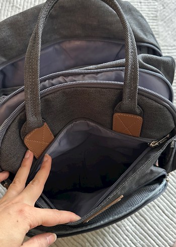 Anne Bebek Çantası Gri Renkli Termal Bölmeli - Görsel 5