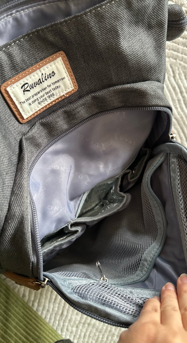 Anne Bebek Çantası Gri Renkli Termal Bölmeli - Görsel 4