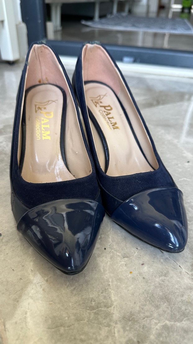 Klasik Zarif Lacivert Kadın Stiletto Topuklu Ayakkabı - Görsel 3