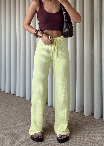 xxl Beden Zara Sarı Pantolon bürümcük (cepli)