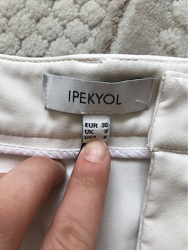 s Beden beyaz Renk KADIN PANTOLON İPEKYOL