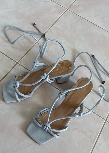 Mavi Topuklu Kadın Sandalet