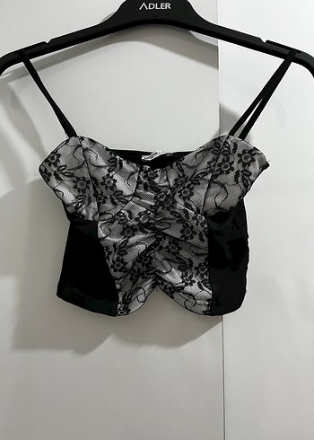 Siyah Dantelli Straplez Mini Büstiyer