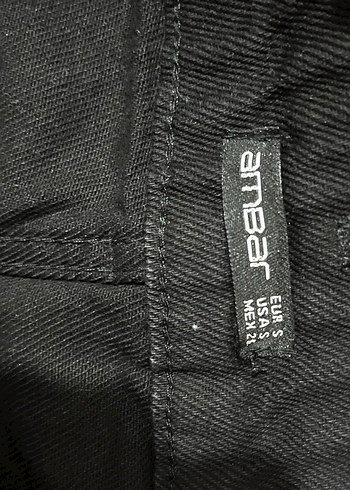 Diğer Düğmeli Siyah Denim Mini Etek