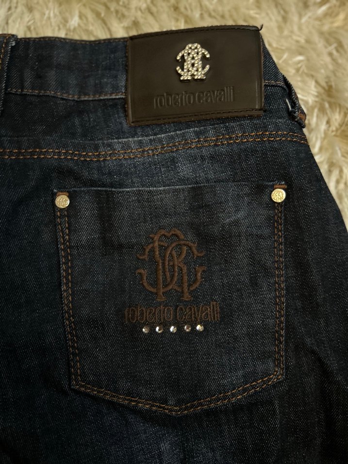 Roberto Cavalli Koyu Mavi Vintage / Y2K Jean - Beden 32 — görsel 5/6