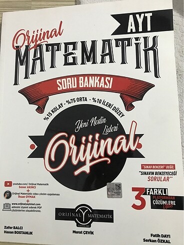 Orijinal yayınları ayt matematik soru bankası sıfır