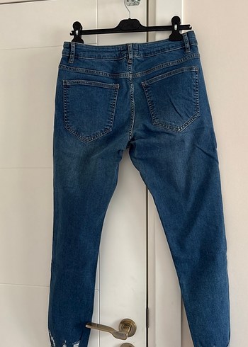 LC Waikiki Kadın Mavi Bol Kesim Midi Denim Pantolon