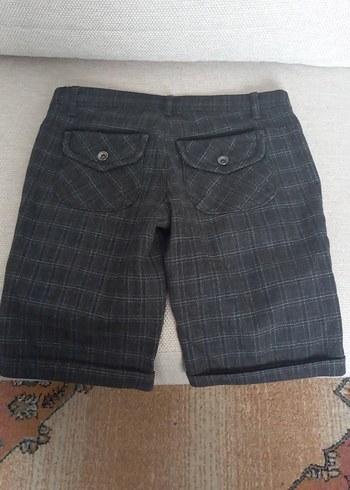 Kadın Gri Regular Fit Bermuda Şort - Görsel 3