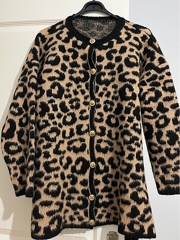 Leopar hırka standart beden