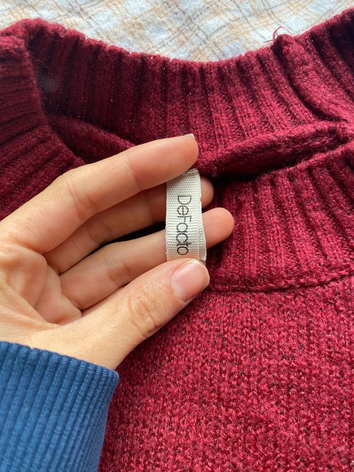 Bordo Kadın Triko Kazak - Görsel 2