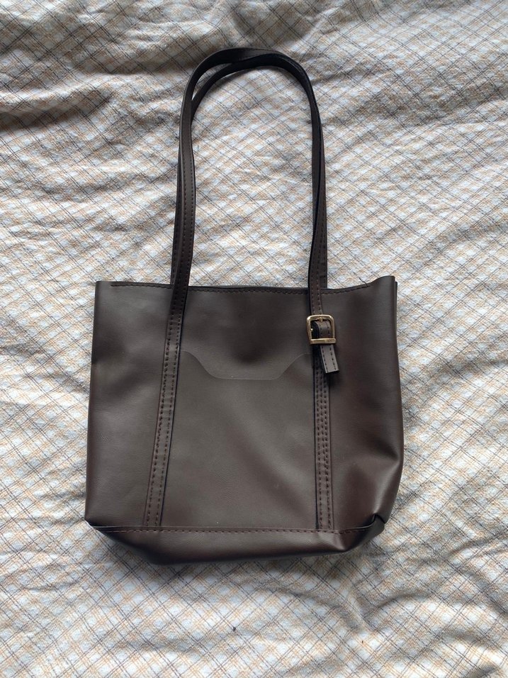 Kahverengi Deri Minimalist Kadın Çanta - Görsel 2