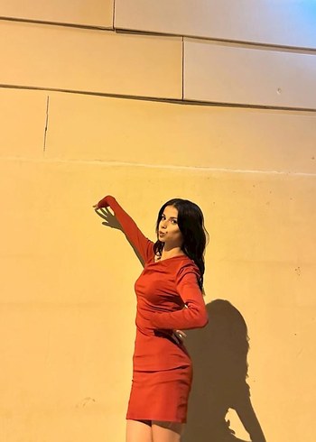 Kırmızı Drapeli Tek Omuz Mini Elbise - Görsel 3