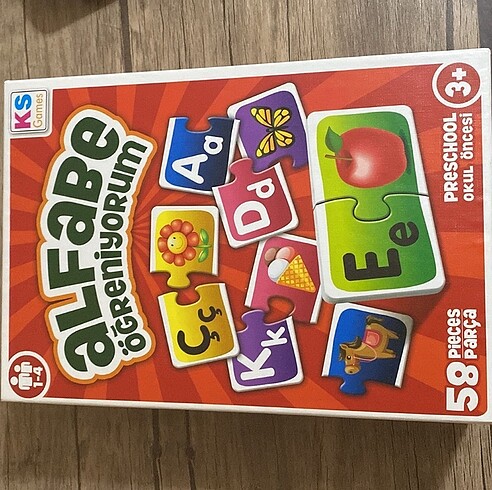 Puzzle harf birleştimece kutu oyunu