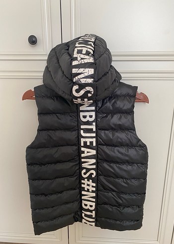 8 Yaş Beden BG Store Siyah Kapüşonlu çocuk Yelek