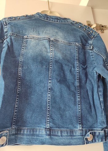 s Beden mavi Renk Mavi Düğmeli Kadın Denim Ceket