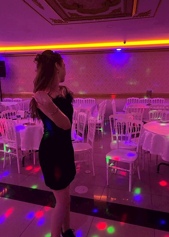 Siyah tüylü mini elbise - Görsel 5