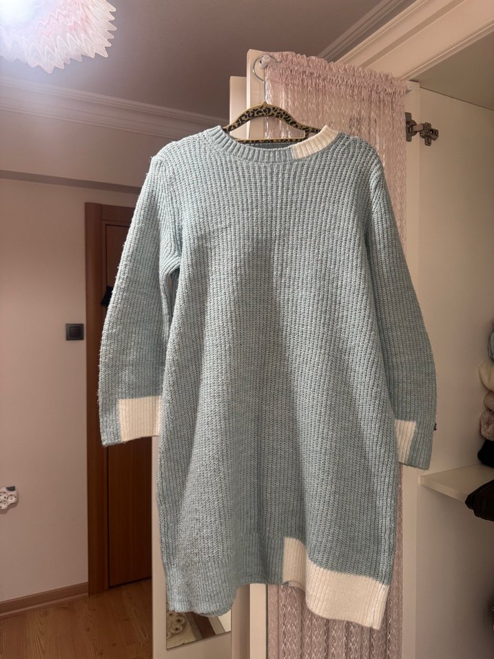 Acık yeşil Uzun Kollu Triko Kadın Kazak - Görsel 2