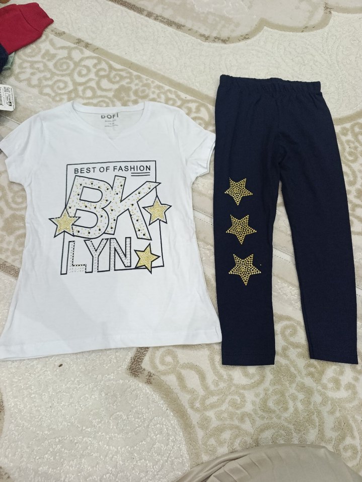 Kız Çocuk Beyaz Baskılı Tişört - Görsel 3