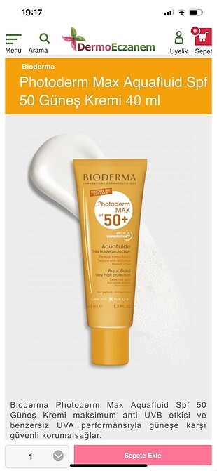 Bioderma güneş kremi