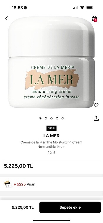 Beden La Mer the moisturizing cream 7ml