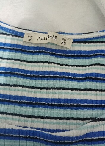 Pull and Bear Mavi çizgili elbise 