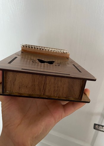 Kelebek Desenli Kahverengi Kalimba - Görsel 3