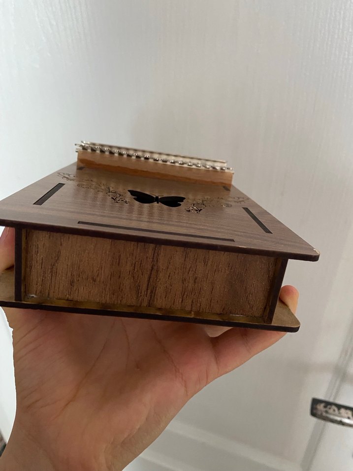 Kelebek Desenli Kahverengi Kalimba - Görsel 3