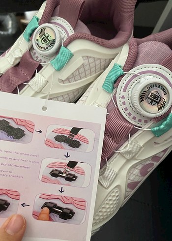 Pembe Baskılı Yüksek Topuklu Spor Ayakkabı - Görsel 5