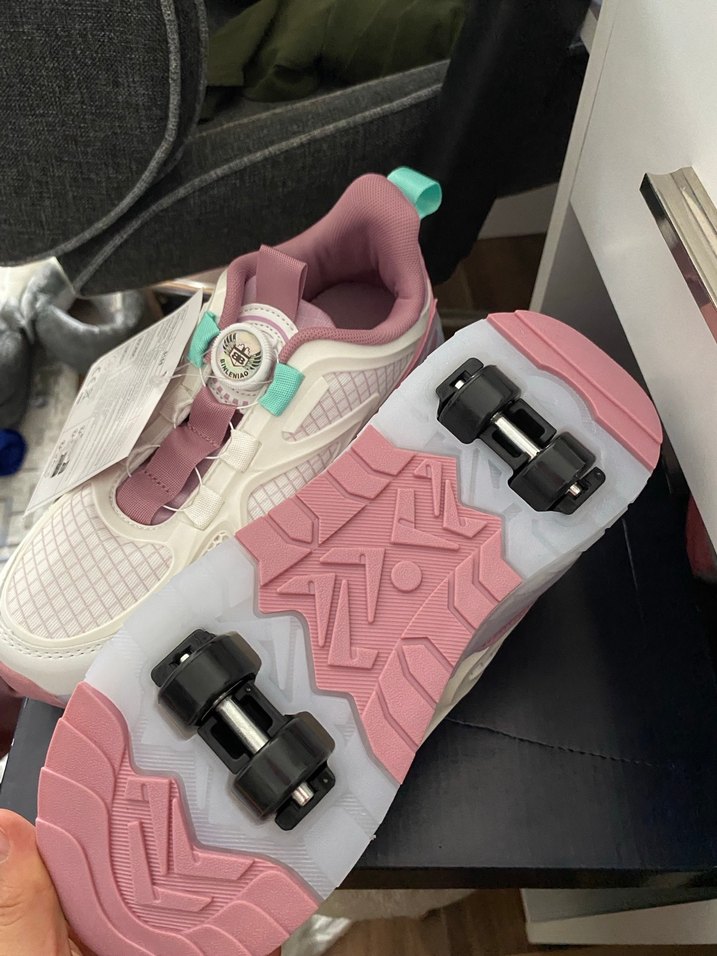 Pembe Baskılı Yüksek Topuklu Spor Ayakkabı - Görsel 4