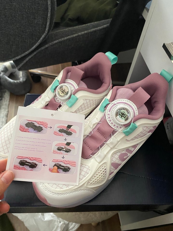 Pembe Baskılı Yüksek Topuklu Spor Ayakkabı - Görsel 2