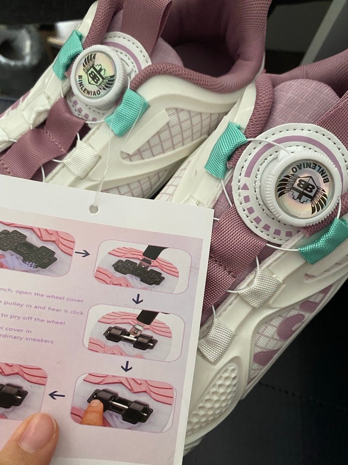 Pembe Baskılı Yüksek Topuklu Spor Ayakkabı - Görsel 5