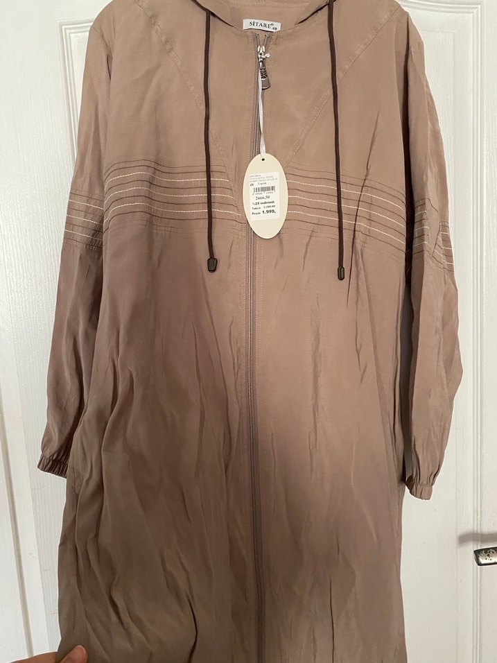 Bej Bohem Kapüşonlu Elbise - Görsel 2