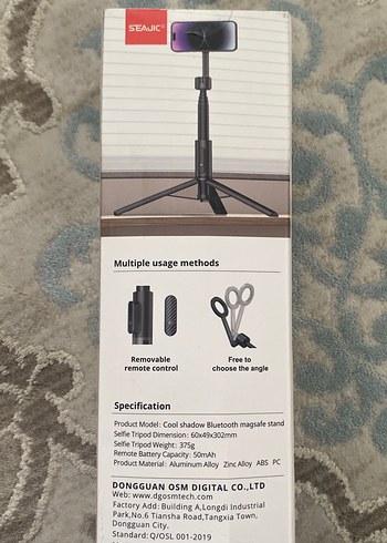 Kablosuz Manyetik Selfie Çubuğu ve Tripod Siyah - Görsel 3