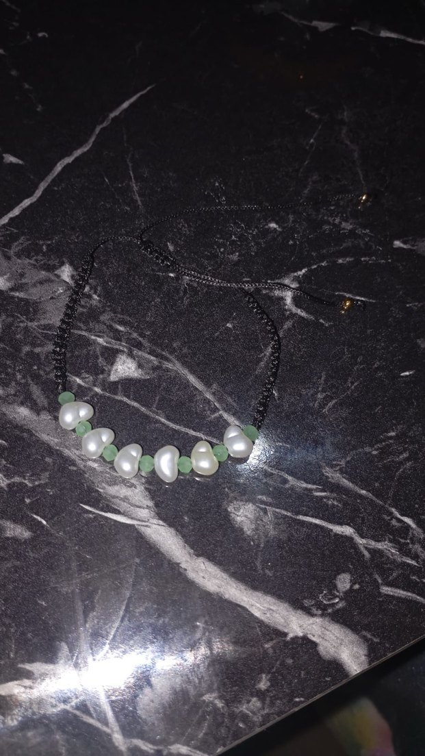 Yeşil Boncuklu Minimalist Bileklik  el işçiliği - Görsel 2