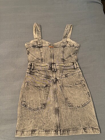 Scotch & Soda Scotch & Soda orijinal denim gri elbise